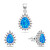 Očarujúce set šperkov s opálmi SET244WB (náušnice, prívesok)