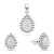 Očarujúce set šperkov s opálmi SET244W (náušnice, prívesok)