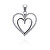 Pandantiv fermecător inimă din argint cu zirconii PT13W