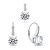 Affascinante set in argento con zirconi SET241W (pendente, orecchini pendenti)