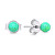 Zelené stříbrné náušnice pecky se syntetickými opály EA625WG