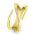 Luxuriöser vergoldeter Ring mit klaren Zirkonen RI097Y