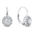 Csillogó ezüst függő fülbevaló cirkónium kövekkel EA333W
