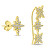 Fermecători cercei asimetrici placați cu aur  Stele EA780Y