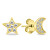 Orecchini asimmetrici placcati in oro con zirconi EA616Y