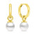 Cercei placați cu aur rotunzi 2in1 cu perlă reală EA988Y