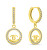 Orecchini placcati in oro a cerchio con pendenti World Icon EA1026Y