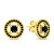 Romantische vergoldete Ohrringe mit schwarzen Zirkonen EA802YBC