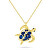 Collana placcata oro Tartaruga marina con zirconi blu NCL162YB