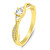 Inel de logodnă placat cu aur cu zirconii RI102Y
