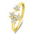 Wunderschöner vergoldeter offener Ring mit Zirkonen RI072Y