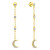Splendidi orecchini placcati in oro Luna con zirconi EA838Y