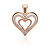 Ciondolo grazioso in bronzo cuore con zirconi PT11R