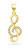 Incantevole pendente placcato oro con zirconi Chiave di violino PT65Y