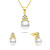 Set fermecător  de bijuterii placate cu aur cu perle  SET238Y (cercei, colier)