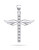 Půvabný stříbrný přívěsek se zirkony Andělský křížek PT67W