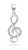 Incantevole pendente in argento con zirconi Chiave di violino PT65W