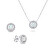 Pôvabný strieborný set šperkov s opálmi SET225W (náušnice, náhrdelník)