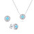 Půvabný stříbrný set šperků s opály SET225WLB (náušnice, náhrdelník)