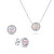 Pôvabný strieborný set šperkov s opálmi SET225WP (náušnice, náhrdelník)