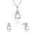 Set fermecător de bijuterii din argint cu perle SET238W (cercei, colier)