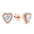 Romantici orecchini placcati in oro rosa con zirconi Cuori EA574R
