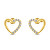 Romantikus ezüst fülbevaló csillogó szívek EA356Y
