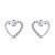 Romantikus ezüst fülbevaló csillogó szívek EA356W