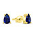 Bájos aranyozott fülbevaló kék cirkónium kövekkel EA860YB