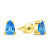 Cercei frumoși placați cu aur cu pietre de zircon albastre EA860YAQ