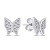 Cercei frumoși din argint Fluture cu zircon EA800W