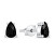 Slušivé stříbrné náušnice s černými zirkony EA860WBC