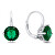 Slušivé strieborné náušnice so zelenými zirkónmi EA302WG