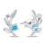 Slušivé stříbrné náušnice Větvičky se zirkony EA961WAQ