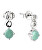Schicke hängende Silberohrringe mit Smaragden Precious Stone SE09088D