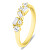 Elegante anello placcato oro con zirconi trasparenti RI121Y