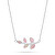 Slušivý stříbrný náhrdelník lístky s růžovým opálem NCL165WP