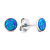 Silberne Ohrstecker mit blauen synthetischen Opalen EA579WB