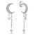 Orecchini pendenti in argento Luna con zirconi EA837W