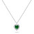 Colier de argint Inimă cu zircon verde NCL158WG