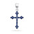 Stříbrný přívěsek s modrými zirkony Křížek PT84WB