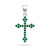 Stříbrný přívěsek se zelenými zirkony Křížek PT84WG