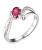Stříbrný prsten s rubínem Precious Stone SR09000C
