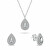Stříbrný set šperků se zirkony Tear Drop SET284W (náhrdelník, náušnice)