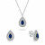 Stříbrný set šperků se zirkony Tear Drop SET284WB (náhrdelník, náušnice)