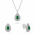 Stříbrný set šperků se zirkony Tear Drop SET284WG (náhrdelník, náušnice)