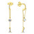 Trendy orecchini lunghi placcati in oro a catenella EA628Y