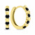 Orecchini a cerchio placcati in oro con zirconi neri EA676YBC