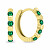 Orecchini a cerchio placcati in oro con zirconi verdi EA676YG