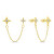 Eleganti orecchini placcati oro con catena EA717Y